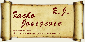Racko Josijević vizit kartica